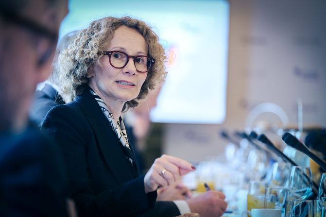 Radmila Shekerinska (Stellvertretende NATO-Generalsekretärin) beim Roundtable zum Abschluss des NATO-Gipfels