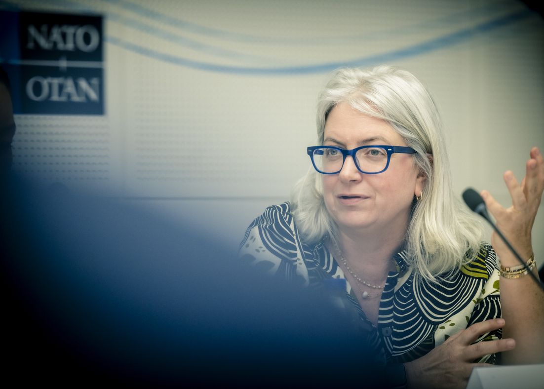 Erin Sikorsky at the meeting of the Food Security Task Force in Brussels