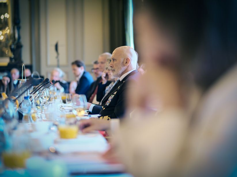 Admiral Giuseppe Cavo Dragone (Chair of the Military Committee, NATO) at the  NATO Summit Closing Roundtable, hosted by the Atlantic Council.